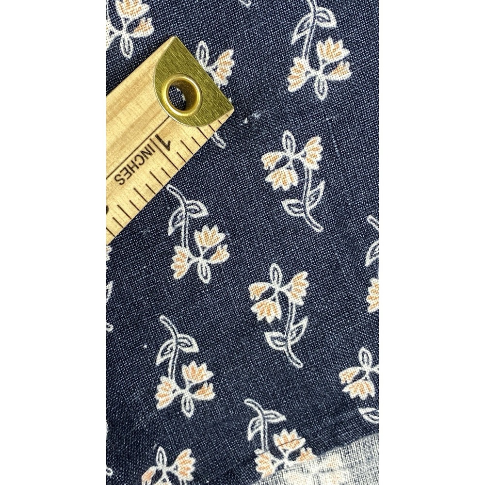 NWT Garnet‎ Hill Women's 100% Linen Floral Shift Dress Size 10 Navy Puff Sleeve - Picture 9 of 9